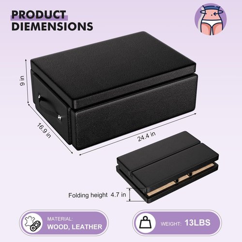 AddWin Pilates Reformer Sitting Box, Pilates Equipment for Home Gym and Professional Studio Use, Pilates Reformer Accessory for Pilates Exercises - Upgrade Foldable Deisign Patent
