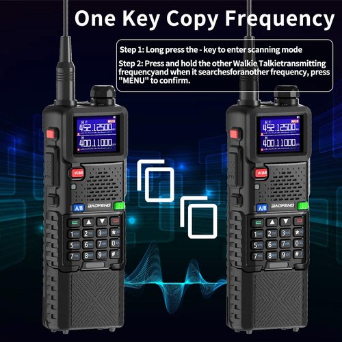 Ham Radio Baofeng Radio Long Range 5RM 10W Handheld NOAA Emergency Weather Radio 3800mAh Battery Rechargeable Walkie Talkies for Adults with Programming Cable,USB-C Charging for Survival Gear,2 Pack