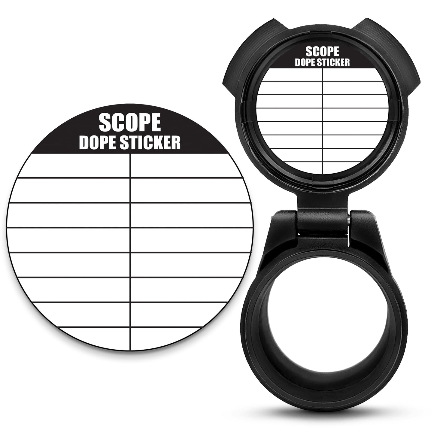 12 Pack Writable Scope DOPE Sticker for Long-Range Shooting- Scope Sticker Can Be Used with Range Card and Dope Cards for Shooting -1.5 Inch Diameter- Fits Most Scope Caps - Made in The USA