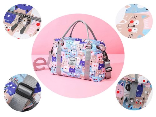 Travel Duffle Bag Weekender Overnight Bag Gym Tote with Dry and Wet Separated Pocket for Women Girls Shoulder Workout Duffel Bag Water Resistant (cute dinosaurs)