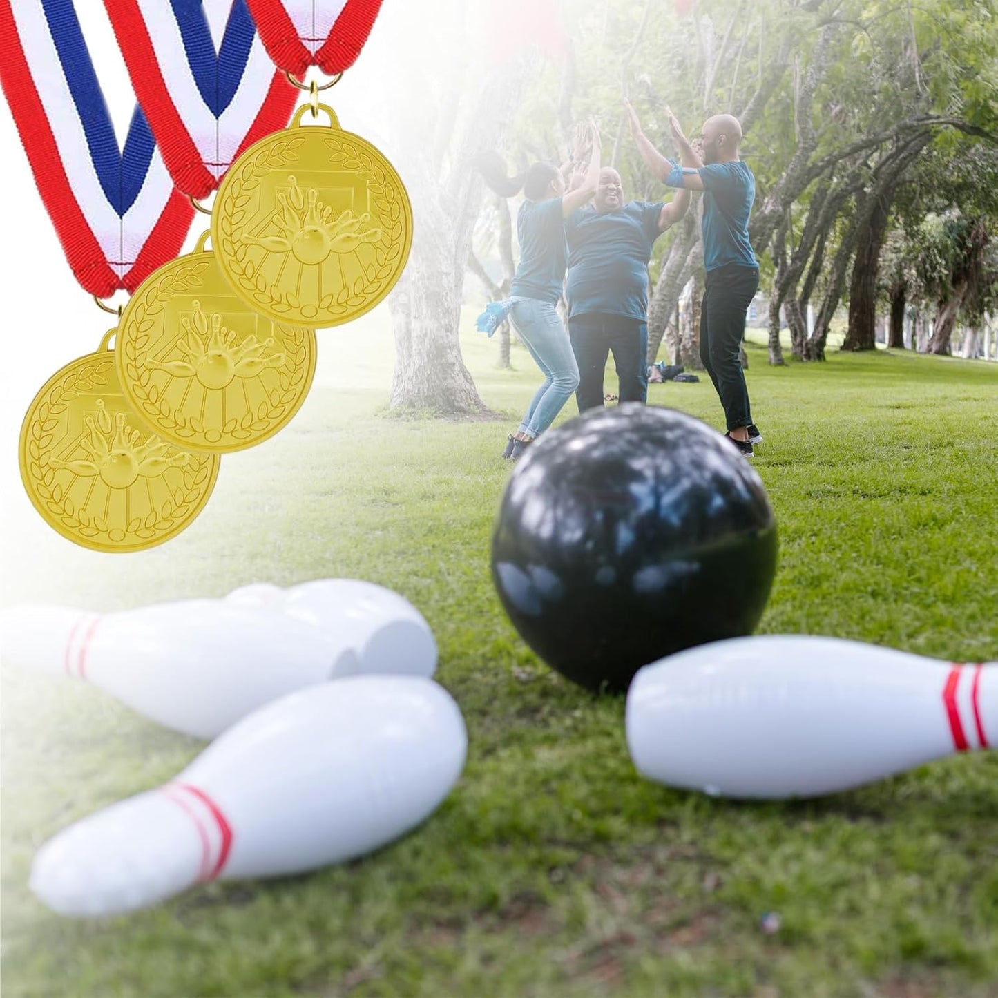 12 Pieces Gold Medals for Awards - Winner Medal Metal with Neck Ribbon Prizes for Kids, Adults, Sports Day, Spelling Bees, Competitions, Party, 2 Inches