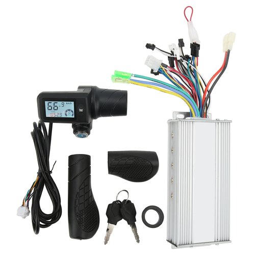plplaaoo Electric Bike Motor Controller Set Premium 36V 48V 1000W Brushless Controller with LCD Panel Split Throttle Grip for 22.5mm Handlebar Aluminum Alloy ABS Material
