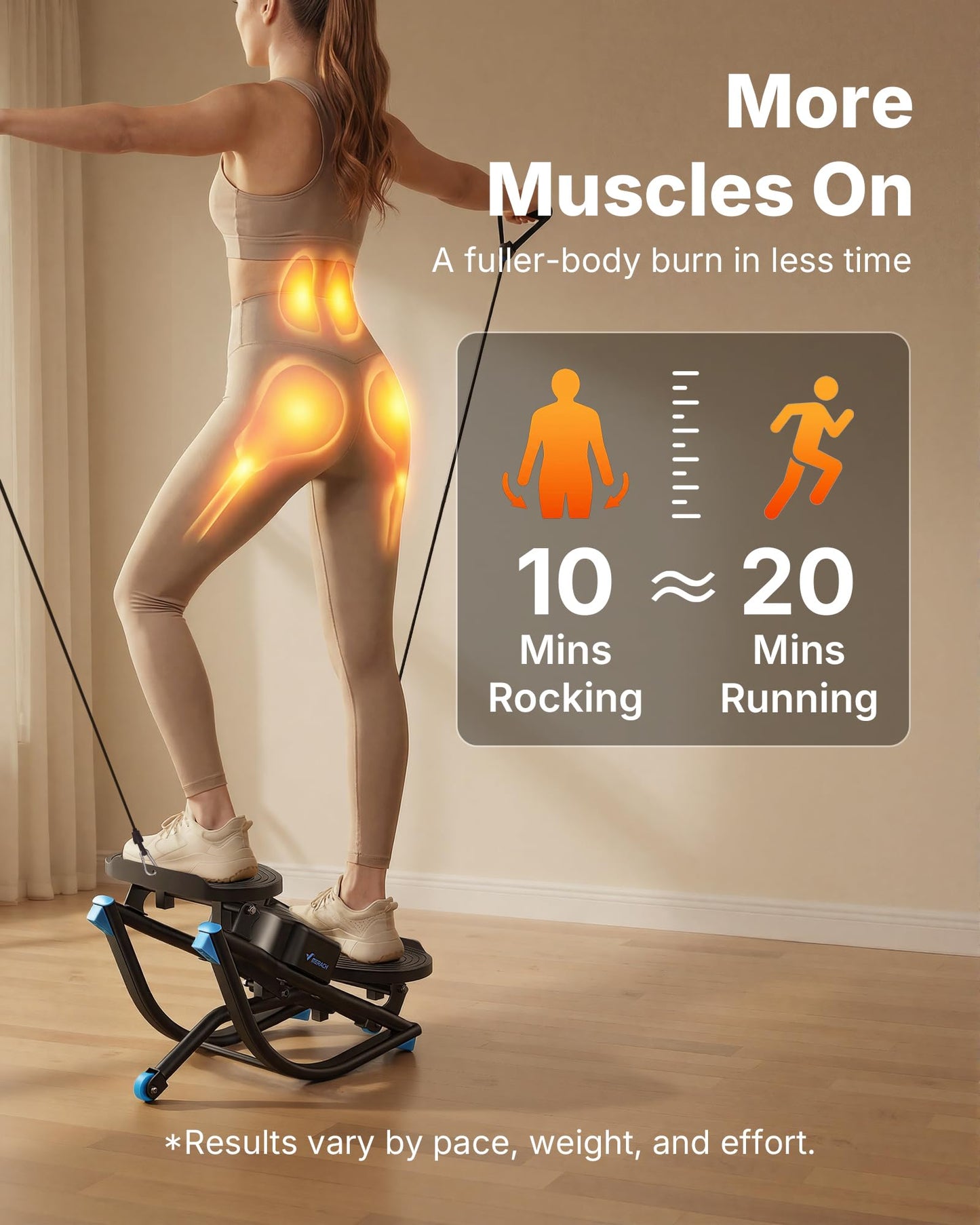 Merach Rocking Steppers for Exercise at Home, 3D Motion Stair Stepper with Resistance Bands for Full Body Workout & Low-Impact Balance Board, 330 LBS Loading Capacity Exercise Equipment（Black）