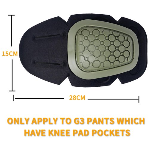 MERJAZ Tactical Knee Pads Inserts for G3 Tactical Combat Military Paintball Hunting Airsoft Pants 1 Pair Protective Gear Army Green