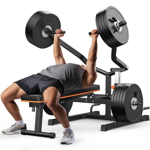 Chest Press Machine, 1250LBS Weight Bench Press Machine with Independent Converging Arms, Adjustable Flat Incline Bench for Chest & Arms, AB Workouts, Shoulder Home Gym Equipment