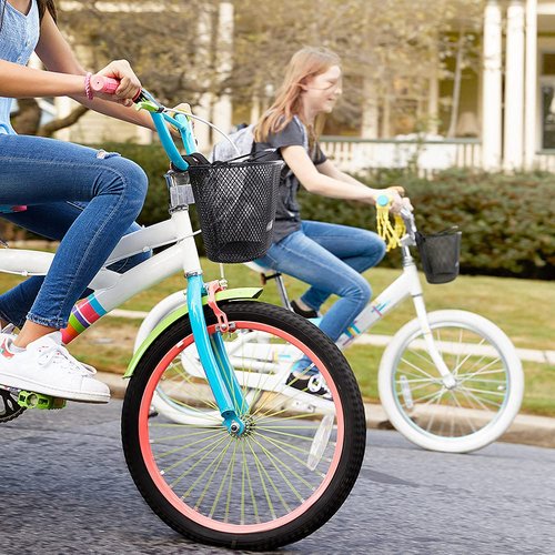 ANZOME Kids Bike Basket, Bicycle Basket for Boy and Girl, Waterproof Metal Wire Children's Bicycle Basket, Suitable for Most Children's Bicycles and Kids Tricycles (Black)