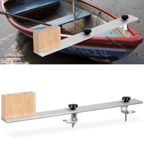 MorningRo Canoe Trolling Motor Mount, Trolling Mount with Ash Wood Crossbar and Motor Block for Quick and Easy Kayak(Aluminum,Novel)