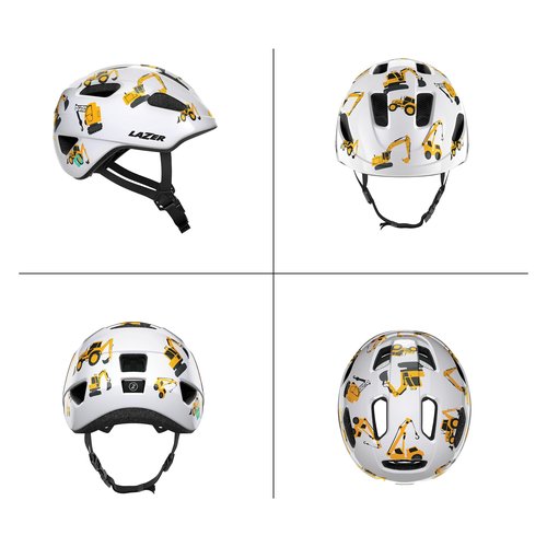 LAZER Pnut 2.0 KinetiCore Kids Bike Helmet, Lightweight Bicycling Helmet for Children, Youth Unisex Cycling Head Gear, Diggers, One Size