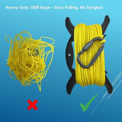 Crab Ring Trap – Collapsible Crab Net with 100ft Rope, Bait Bag, Clip & Ruler – 6 Pieces Portable Crab Trap for Easy Storage – Durable Grid Design for Dock & Pier Crabbing