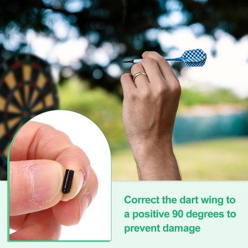 PATIKIL Dart Flight Protectors, 8 Pack Aluminum Alloy Dart Wing Savers Fixed 90 Degrees Wing Corrector for Steel & Plastic Flights, Black