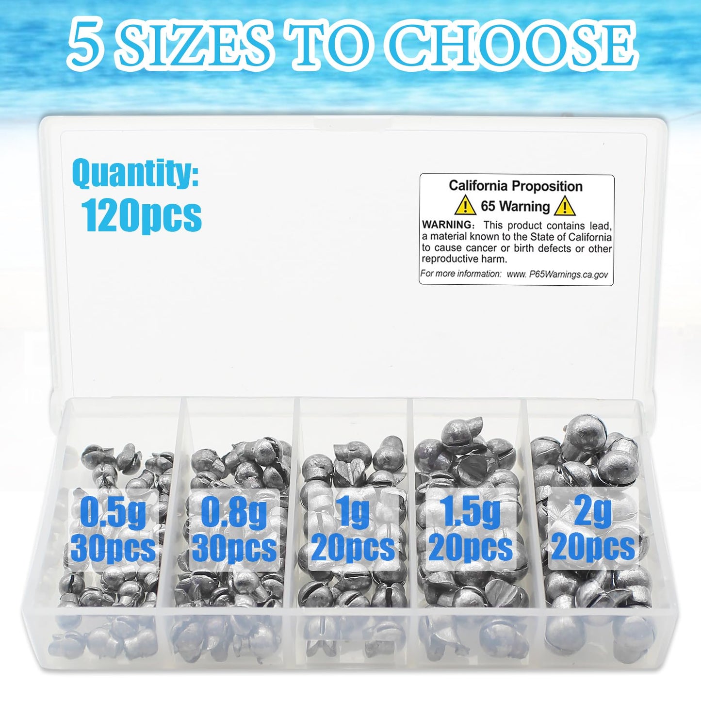 Fishing Weights Sinkers, 250/120pcs Lead Split Shot Fishing Sinkers Open Mouth Design Weights Clip Freshwater Saltwater Fishing Accessories (120pcs)