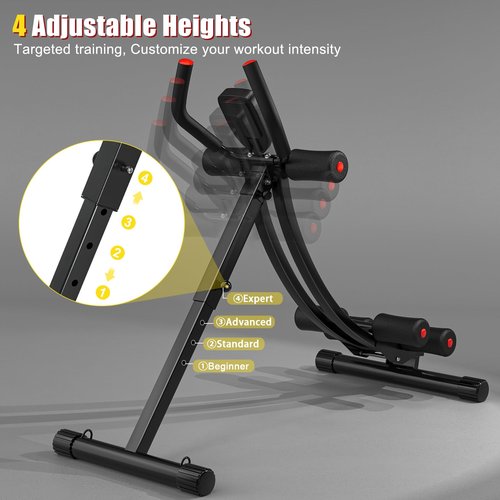PINJAT Ab Workout Equipment, Ab Machine for Women, Adjustable Core Abdominal Exercise Fitness Equipment, Foldable Waist Trainer Ab Crunch Home Gym Systems for Beginners