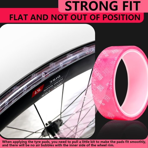 BUCKLOS Tubeless Rim Tape 17/19/21/23/25/28/30/32/35mm Width x 10m Length, Bike Wheel Rim Tape Suitable for Tubeless MTB/Road/Gravel Bikes Wheel Carbon Tubeless Kit -25mm