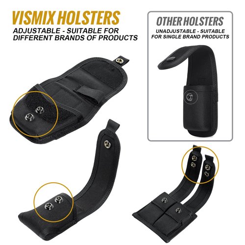VISMIX 3 Sets of Holsters for Duty Belt, Handcuff Holster/Spray Holster/Double Magazine Pouch Case Sheath Snap Strap for Police Security Law Enforcement