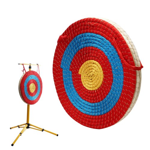 SOPOGER Archery Target for Backyard Adult, Easy Arrow Removal Bow Target, Durable Bow and Arrow Target for Youth Outdoor Shooting Practice (Straw Target Red)
