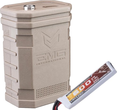 Evike Airsoft - EMG 1400rd LiPo-Powered Automatic Electric BB Speed Loader (Color: Dark Earth/Add 7.4V LiPo)