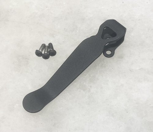 Deep Carry Pocket Clip for Benchmade 551 Griptilian Knife, Flat Black Steel, Textured Surface