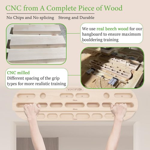 VERTIPEAK Climbing Hangboard,Rock Climbing Fingerboard Perfect for Boulder Training,Climbing Training and Pull-ups