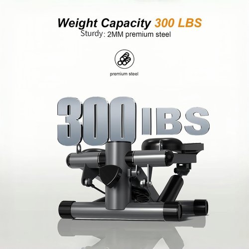 Maicifi Steppers for Exercise at Home, Stair Stepper with Resistance Bands, Under Desk Elliptical 300 lbs Weight Capacity, Ellipse Leg Exerciser with LCD Monitor