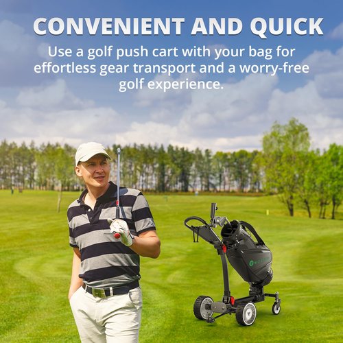 Woaher EST3 All Terrain Electric Golf Cart, Automatic Sensing Driving Golf Cart, 35-40 KM Ultra Long Driving Distance 5 Tires Dual Motor Golf Push Cart
