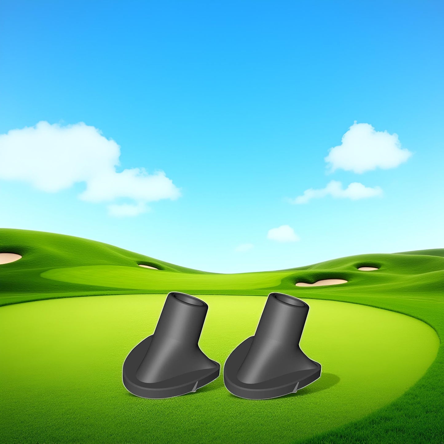 2 Pieces Black Golf Bag Stand Feet Replacement, Rubber Grip, Easy Install,Wear-Resistent Golf Bag Rubber Feet Replacement, Golf Club Bag Accessories