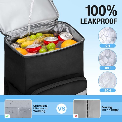 Backpack Cooler - 54 Cans Insulated Leak Proof Cooler Backpack for Men & Women, Cooler Bag Portable Picnic Camping Beach Hiking BBQ Lunch Backpack for Men and Women