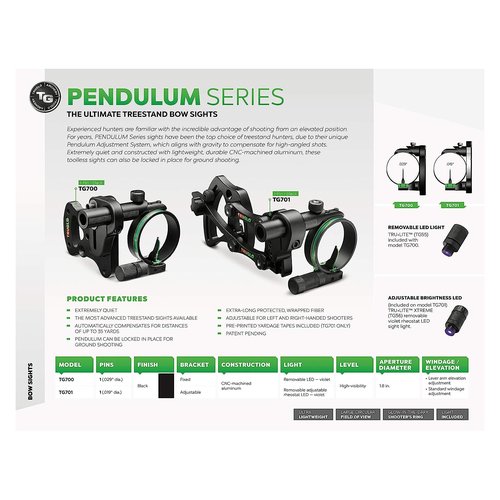 TRUGLO Pendulum Series Ultimate Treestand Bow Sight, Adjustable Bracket