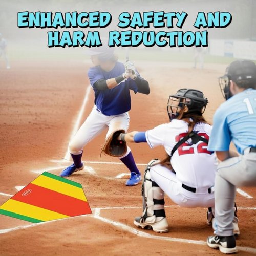 BWZYdy Baseball Home Plate - 17" Tri-Color Blended Rubber Mat for Pitching & Hitting Practice, Softball Training | 0.6lbs Lightweight, Portable Design with Carry Bag, All-Weather Baseball Bases