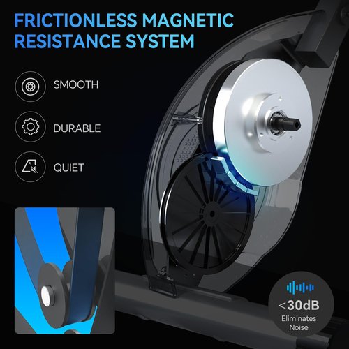 Foldable Exercise Bike for Small Apartments, Stationary Bikes for Home, Indoor Portable Cycling Bike with 16-Level Magnetic Resistance, 260LBS Capacity, 5.5 LBS Flywheel, for Small Space Workout