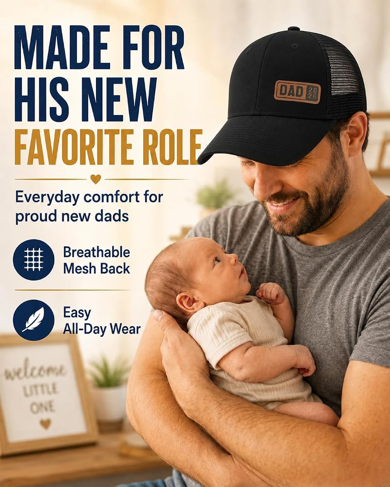 Dad 2026 Trucker Hat - First Time Dad Gift, Black (Variation of THIS listing)