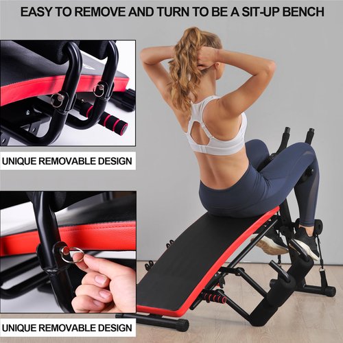 KESHWELL Ab Workout Machine,Core Abs Exercise Equipment for Home Gym,Adjustable Sit Up Bench Strength Training Abdominal Cruncher,Foldable Core Workout Machine with Resistance Bands&LCD Display