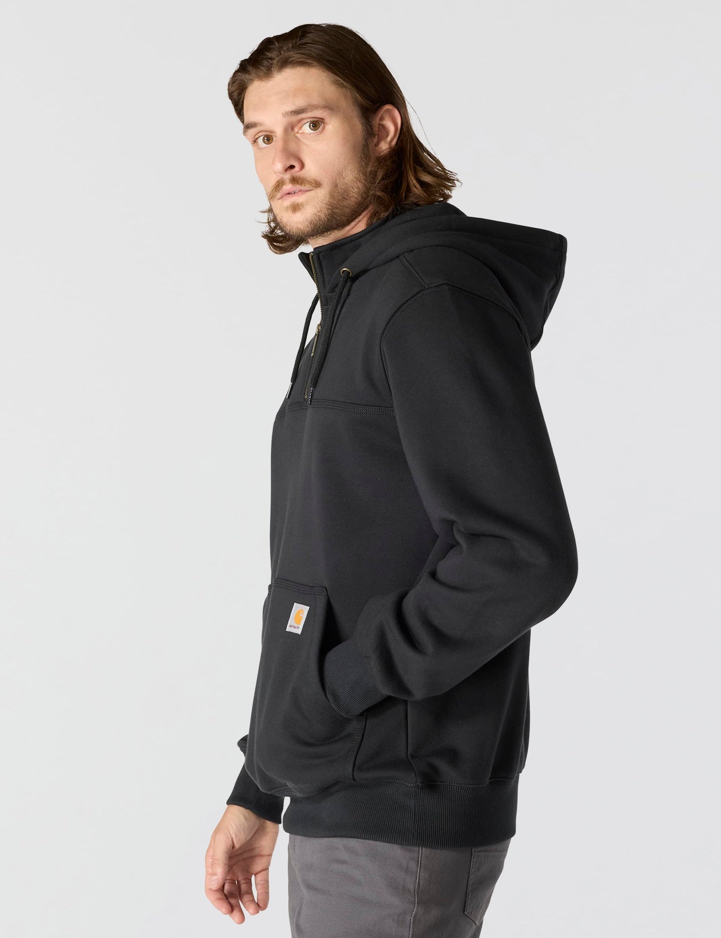 Carhartt Men's Paxton 1/4-Zip Sweatshirt, Black, Large