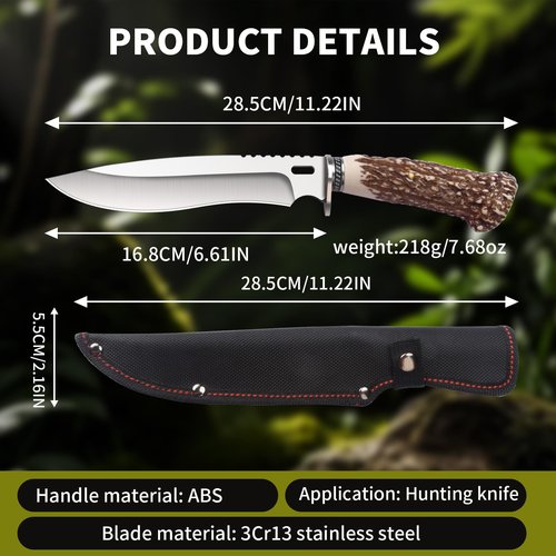 Xiaotianlai Hunting Knife with Sheath,11''Camping Fixed Blade Knives for,Outdoor Bushcraft Knife with Handle for Hunting,Fishing and Survival,Cool Knives Gifts for Men
