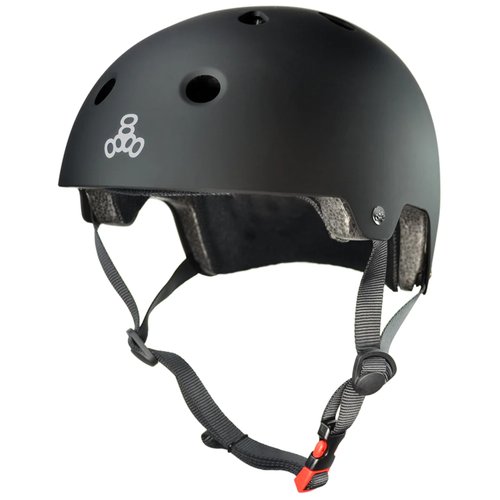 Triple Eight Dual Certified Bike and Skateboard Helmet V2, All Black Matte S/M