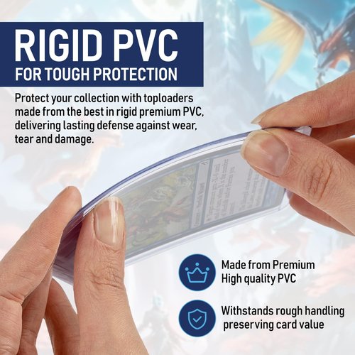 Premium Seamless 20PT - 360PT Thick Top Loaders for Cards | Top Loader Card Holder, Baseball Card Sleeves Hard Plastic, Hard Trading Cards Sleeves, TCG Sports Sleeve Hards, Toploader Clear Plastic.