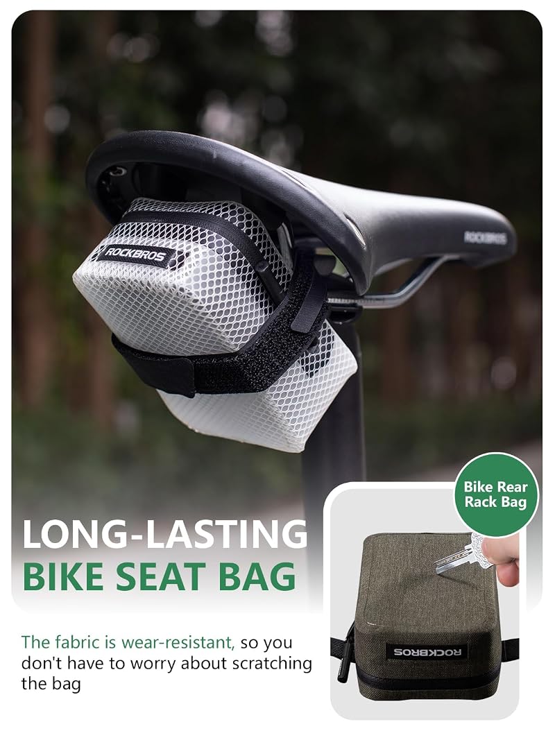 RockBros 0.4L Bike Saddle Bag Khaki Waterproof Ultra Small