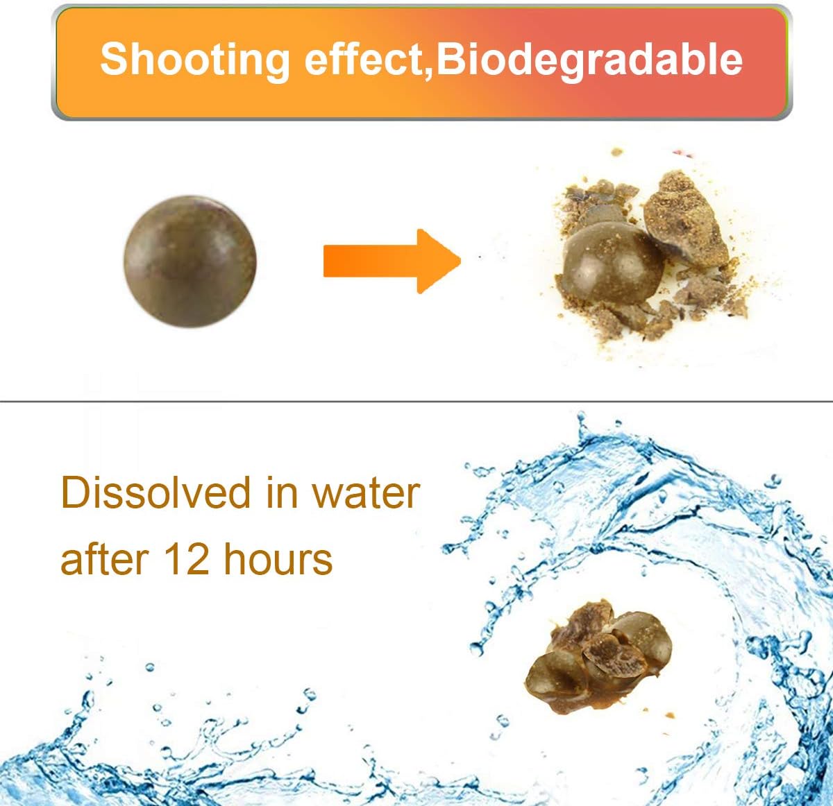 1500 Pieces Diameter 3/8" Slingshot Ammo Biodegradable Hard Clay Ball.