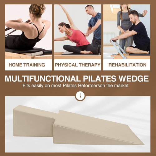 LeisureKing Large Upholstered Pilates Wedge for Pilates Reformer, Exercise Equipment for Pilates Reformer Machine, Workout Pad for Floor Exercises, Ideal for Home Pilates and Studio Use