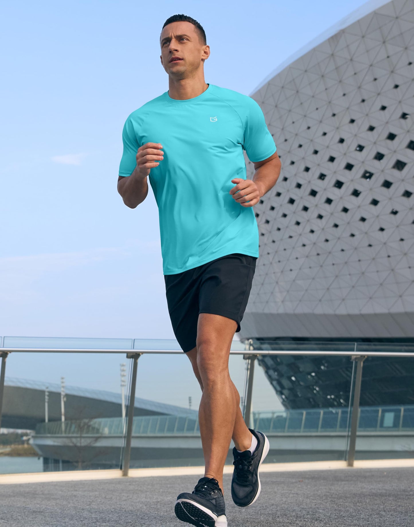 G Gradual Men's Athletic Workout T-Shirts Moisture Wicking Cooling Running Shirts Short Sleeve Performance Tee for Gym Tennis(Blue,4XL)