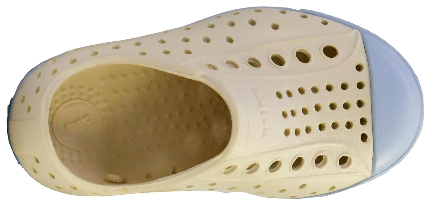 Native Shoes Unisex-Kids Jefferson Sneakers, Bone White/Skyway Blue, 10 Toddler