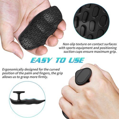 Anti-Slip Workout Grips, Ergonomics Rubber Gym Grips, Weight Lifting Grips for Hand Protection, Workout Gym Gloves for Men and Women Deadlift, Fitness Training, Weightlifting and Exercise(1 Pair)