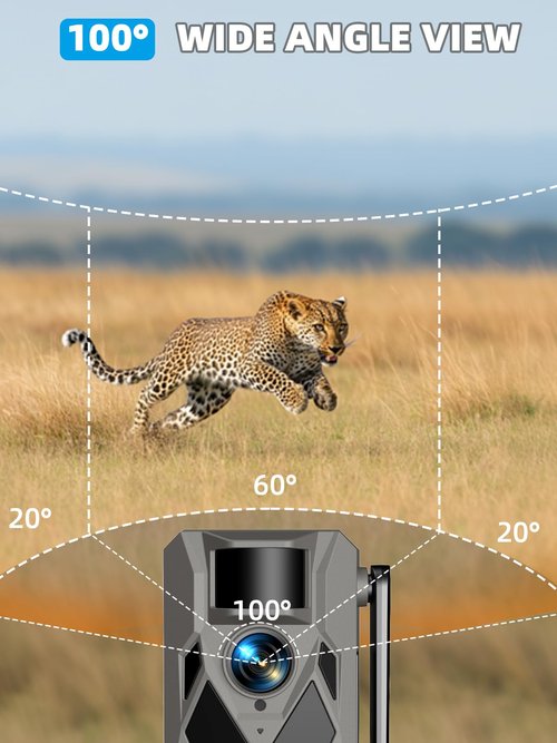 TUIFAC 4G LTE Cellular Trail Camera, 2.5K Outdoor Camera Built-in SIM Card with Motion Activated 0.2s Trigger Time, Solar Pannel Trail Cam, Night Vision, 32GB SD Card Included, IP65 Waterproof