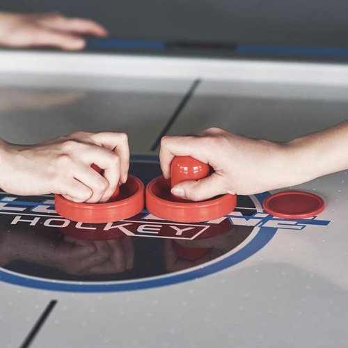 TIESOME 8 PCS Air Hockey Pucks, 2.5" 4 Red 4 Black Professional Air Hockey Puck Set Durable Pucks for Large Tables Best Air Hockey Accessories for Game Tables Equipment Accessories