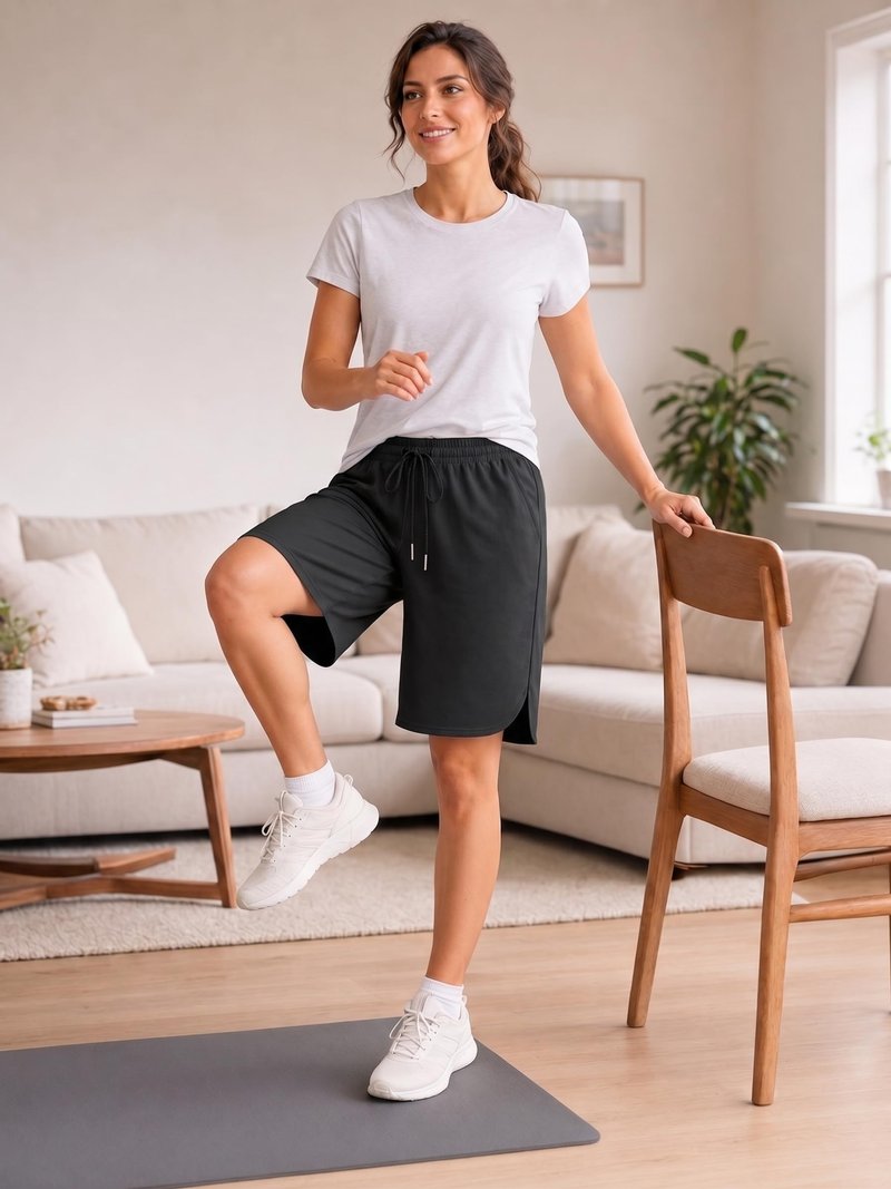 Quenteen Women's Casual Summer Sweat Shorts Athletic Gym Shorts Loose Hiking Running Jogger Shorts Black