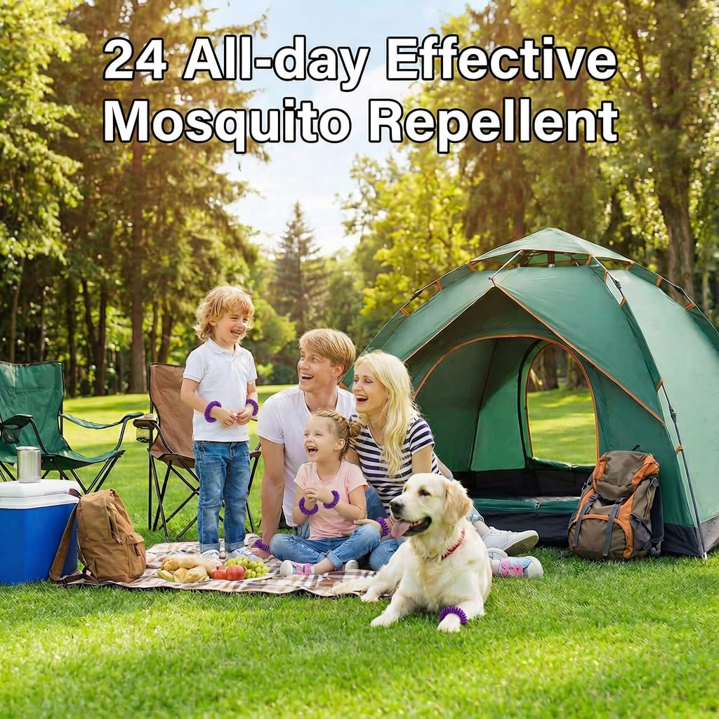 BuggyBands 24 Pack Mosquito Repellent Bracelets for Kids & Adults, Individually Wrapped Repellent Wristbands, DEET Free, Natural and Waterproof Band