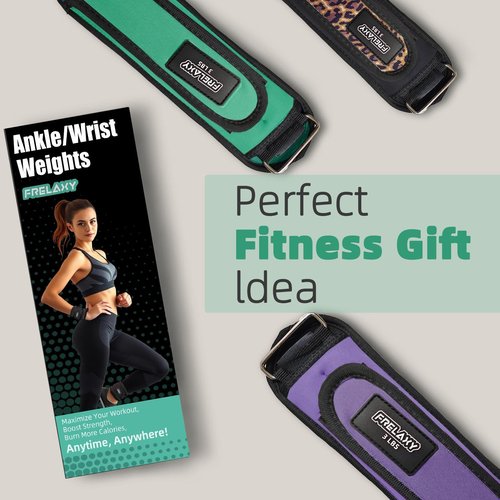 Frelaxy Ankle Weights Sets for Women Men Kids 1lb 2lb 3lb Pairs with Adjustable Straps, Strength weighted for Physical Therapy Running Walking Fitness Gym Workout (Black/White, 2 lbs x 2)