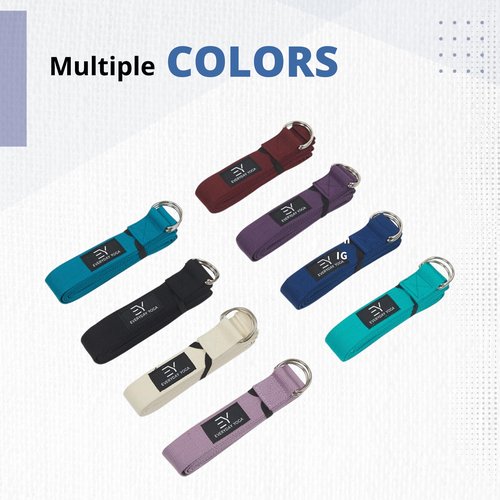 Everyday Yoga Super Strong Strap with Metal D-ring Buckle - Improve Flexibility, Stretching, and Physical Therapy Fitness. - Aqua