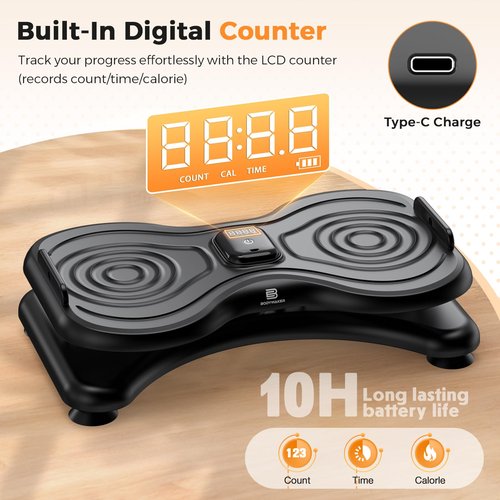 BODYWAKER New Waist Twist Board with LCD Display and Resistance Bands, Ab Twister Machine for Abs Workout, Slim Waist and Core Exercise, Home Gym Equipment for Women & Men (Black)