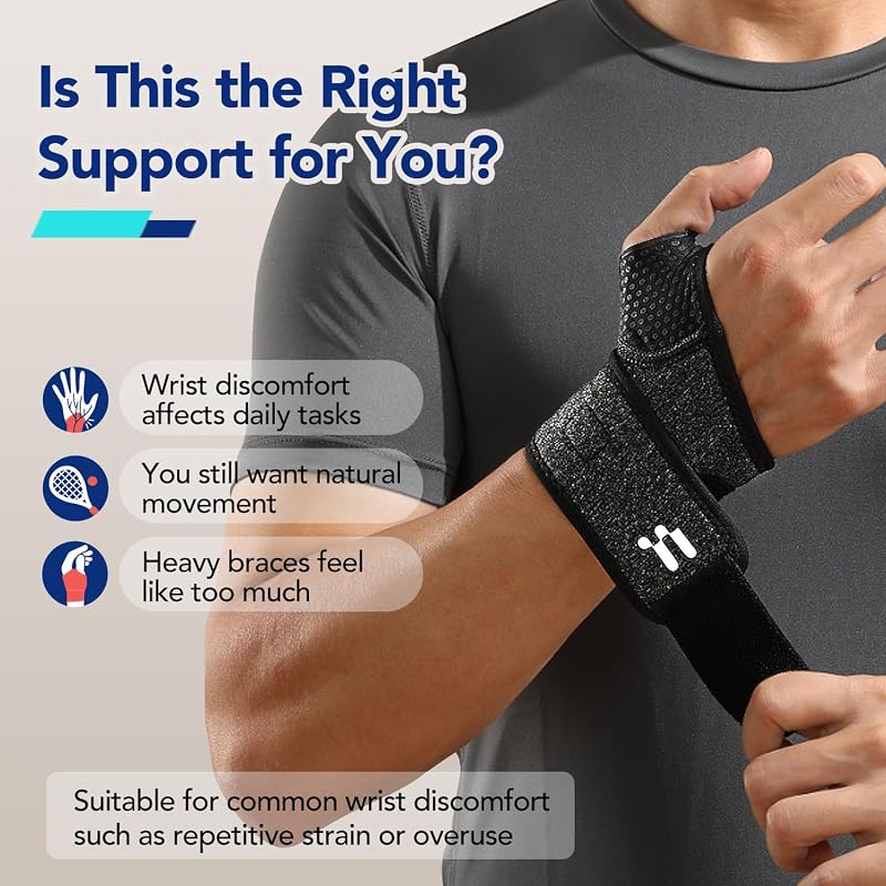 Black Variation: Carpal Tunnel Wrist Brace with Soft Thumb Opening - All-Day Support