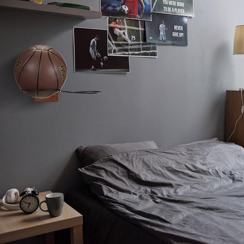 Threehoney Ball Holder Wall Mount Basketball Display Rack Universal Balls Storage Stand Metal Black Sports Equipment Organizer for Basketball Football Soccer Volleyball